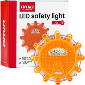 ΦΩΣ ΠΡΟΕΙΔΟΠΟΙΗΤΙΚΟ ΣΤΡΟΓΓΥΛΟ LED ΜΠΑΤΑΡΙΑΣ 12SMD+3SMD ΜΕ ΦΑΚΟ