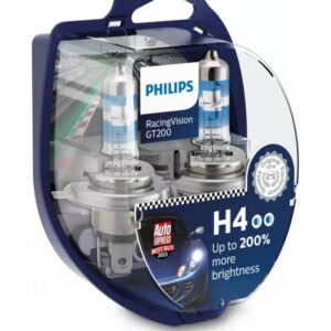 ΣΕΤ ΛΑΜΠΕΣ H4 12V+200% Racing Vision PHILIPS
