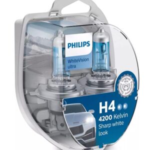 ΣΕΤ ΛΑΜΠΕΣ H4 12V 60/55W White Vision PHILIPS