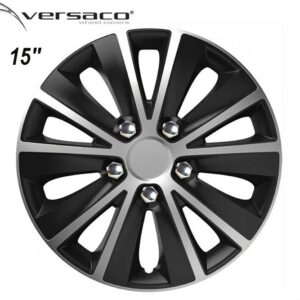 Τάσια ζαντών 15''Rapide NC Ασημί - Μαύρα Με Μπουλόνια Χρωμίου Versaco