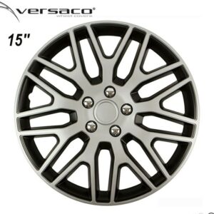 Τάσια ζαντών 15'' Dakar Ασημί - Μαύρα Με Μπουλόνια Ασημί Versaco