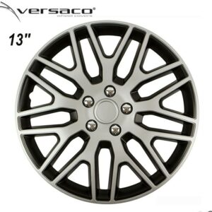 Tάσια ζαντών 13'' Versaco Dakar Ασημί - Μαύρα Με Μπουλόνια Χρωμίου