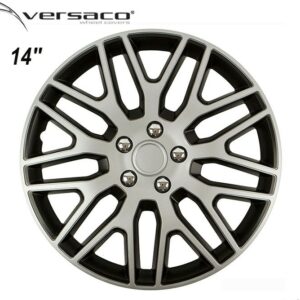 Τάσια ζαντών 14'' Dakar NC Ασημί - Μαύρα Με Μπουλόνια Χρωμίου Versaco