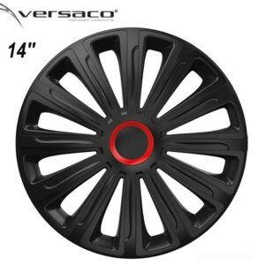 Τάσια ζαντών 14'' Versaco Trend RR Μαύρα με δαχτυλίδια κόκκινα