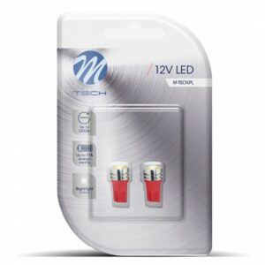 T10 W5W 12V W2,1x9,5d LED 1xHP ΚΟΚΚΙΝΟ (ΚΑΡΦΩΤΟ ΑΚΑΛΥΚΟ)