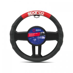 Κάλυμμα τιμονιού μαύρο με κόκκινο Sparco