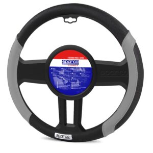 Κάλυμμα Τιμονιού Δερματίνη μαύρο-γκρι 38cm Sparco
