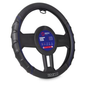 Κάλυμμα τιμονιού μαύρο με μπλε ραφές Sparco
