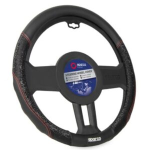 Κάλυμμα τιμονιού μαύρο Sparco