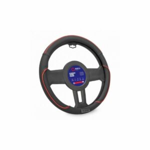 Κάλυμμα τιμονιού μαύρο με κόκκινες ραφές 38cm SPARCO